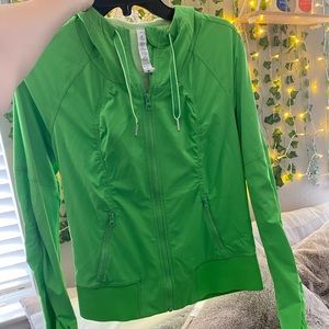 Green lululemon jacket.